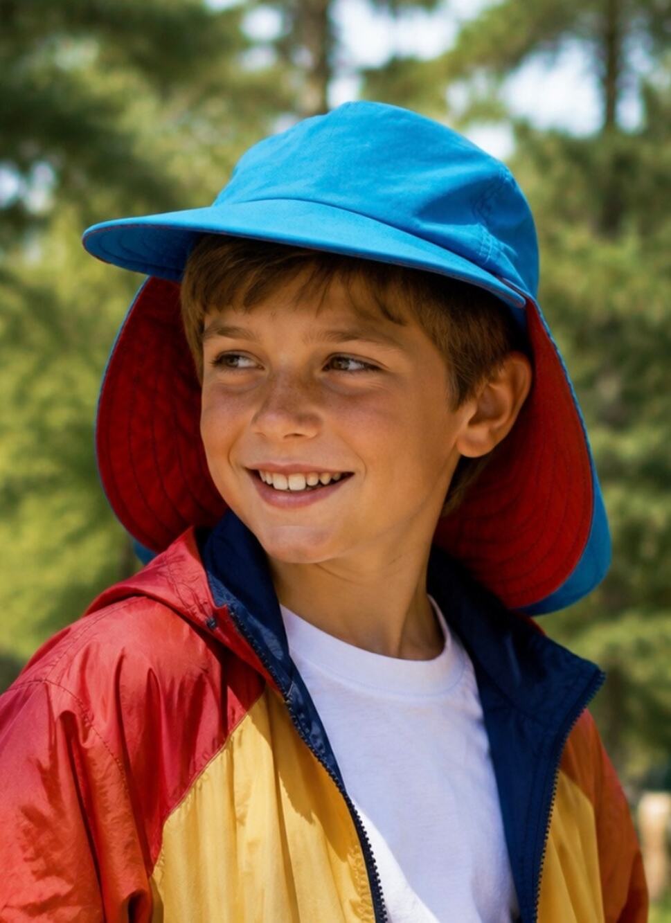 Columbia Wide Brim Sun Hat Outdoor Hiking Fishing Hat sun guard neck flap XL